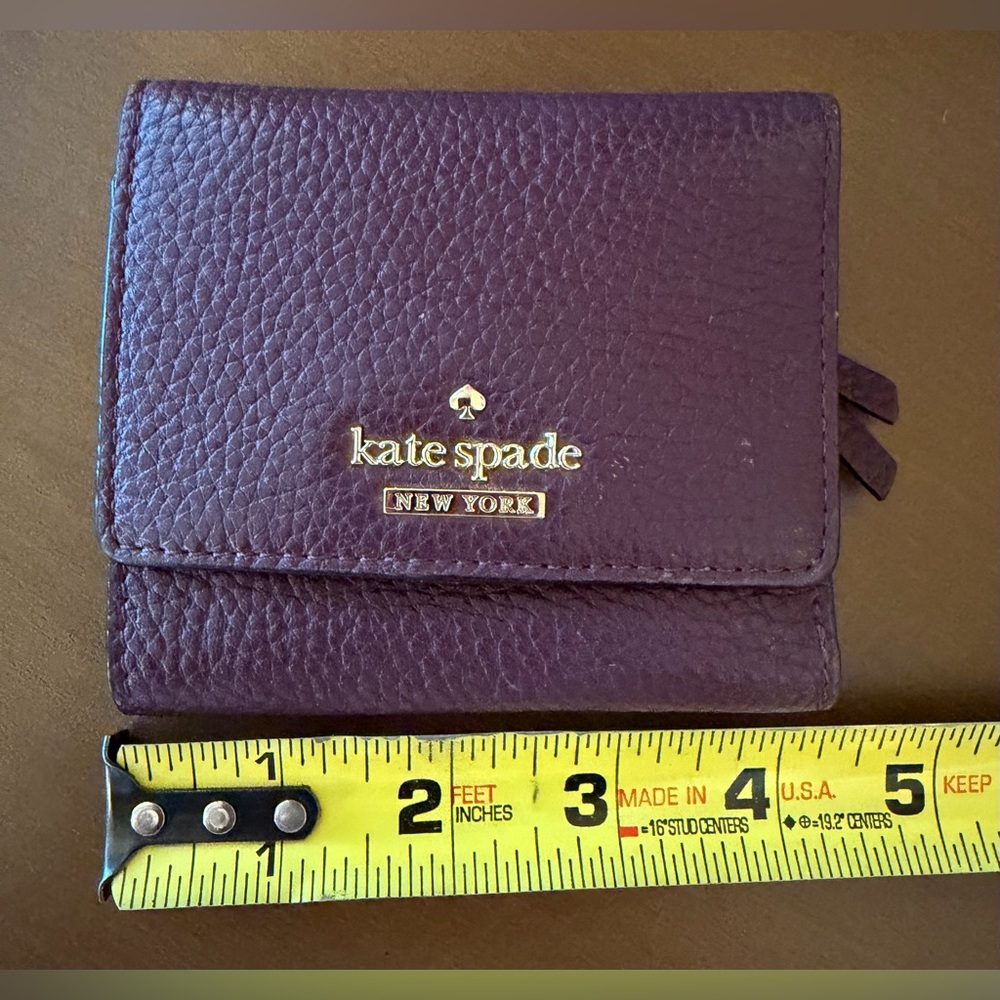 **SALE**Kate Spade Deep Purple Pebbled Leather Small Wallet - Picture 13 of 14